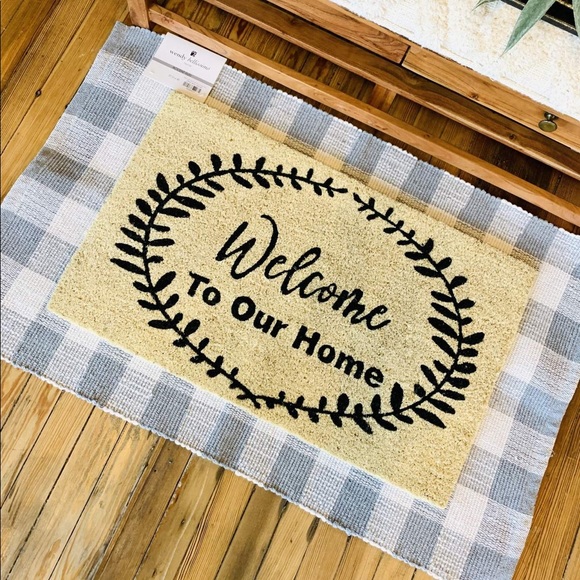 GRAY AND WHITE BUFFALO PLAID RUG - Picture 2 of 5